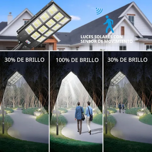 Miniatura 7 de Luz solar de calle de 8000 W, impermeable, 240000 lúmenes, funciona con energía solar, luces de estacionamiento grandes, luz de calle grande