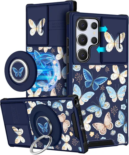 Miniatura 70 de Funermei Funda para teléfono Samsung Galaxy A15 5G - [2 en 1] Funda para teléfono de mujeres lindas chicas, diseño femenino de mariposa negra
