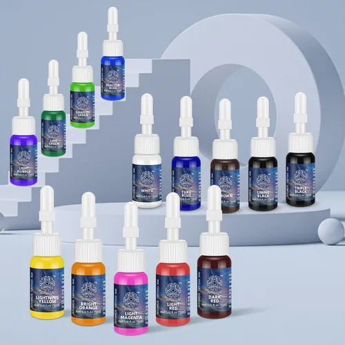 Miniatura 7 de ATOMUS Kit de tinta de tatuaje, juego de pigmentos de tatuaje, pigmento de tinta de tatuaje de plantas naturales, pigmento permanente para tatuajes
