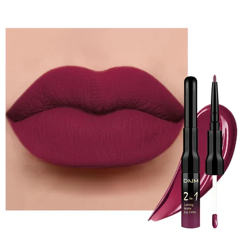 Miniatura 25 de evpct 3 Piezas Delineador de Labios Mate Ciruela Oscuro Morado Rosa Rojo Oscuro y Juegos de Lápiz Labial Líquido para Mujeres de Larga Duración