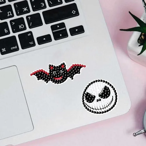 Miniatura 5 de MEGZIHXN Kit de calcomanías artísticas de diamantes para niños, calabaza de Halloween, gato negro, araña, bolsa de regalo, fantasma, piao, pintura