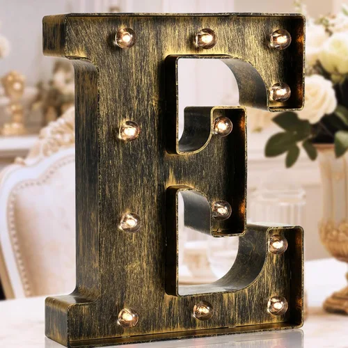 Miniatura 15 de Oycbuzo - Cartel de letras con luces LED doradas y negras, estilo industrial y clásico, para decoración de cafeterías, bodas, fiestas de cumpleaños