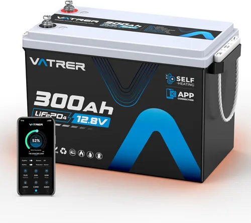 Miniatura 15 de Batería de litio LiFePO4 autocalentable de 12.8 V 300 Ah con monitoreo de aplicación, BMS integrado de 200 A, batería de energía recargable de 3840