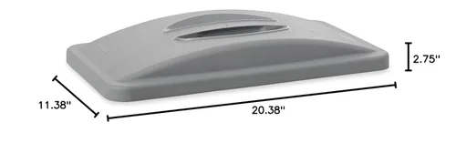 Miniatura 2 de Rubbermaid Commercial Slim Jim - Contenedor de residuos con asa/tapa superior, plástico, gris claro, compatible con papelera delgada Slim Jim de 23