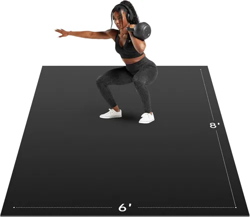 Miniatura 9 de Tapete de ejercicio extra grande, 10’ x 6’/ 8’ x 6’/ 7’ x 5’/ 6’ x 4’ - 7 mm de espesor, tapete de entrenamiento para gimnasio en casa, tapete