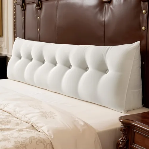 Miniatura 27 de WOWMAX Cabecero de Cama Multifuncional con Almohada Tapizada Doble, Cabecero para Dormitorio Individual XL, Portátil para Dormitorio Universitario