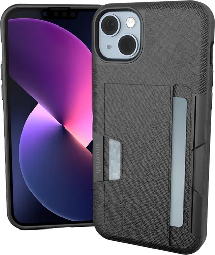 Miniatura 77 de Smartish Funda tipo cartera para iPhone 13 Pro – Wallet Slayer Vol. 2 [delgada + protectora] tarjetero con función atril - Black Tie Affair