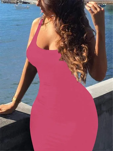 Miniatura 5 de GOBLES Vestido ajustado sin mangas para mujer, vestido sexy e informal para discoteca