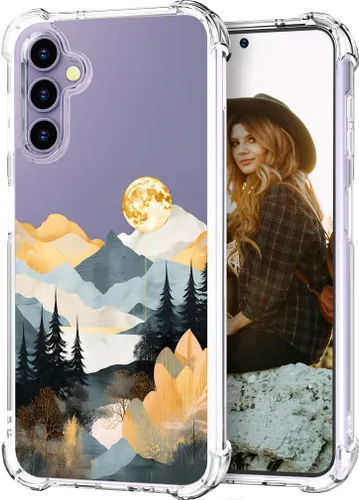 Miniatura 26 de Hungo Funda compatible con Samsung Galaxy S25 Plus/S24 Plus, diseño transparente, diseño femenino de piel femenina S24+ S25+ de astronauta