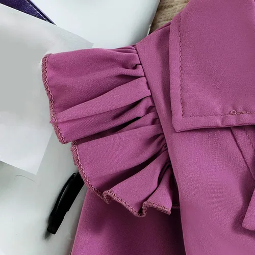 Miniatura 3 de TBUIALL Conjunto de ropa de bebé niña para niños pequeños, ropa de otoño de manga larga sólida para niñas bebé aquí
