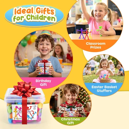 Miniatura 7 de OleOletOy Juguetes Fidget de Succión para Niños: Paquete de 21 Juguetes de Personas con Ventosa - Juguetes Fidget a Granel Juguetes de Caja
