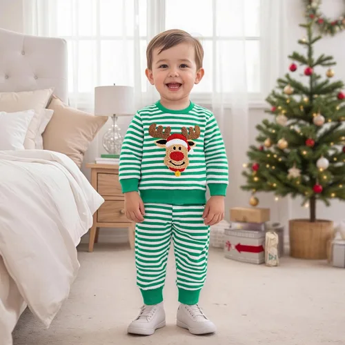 Miniatura 9 de Conjunto de camisa larga y divertida para bebé niño y niña, ropa de primera Navidad, 6, 12, 18, 24 meses, 2T