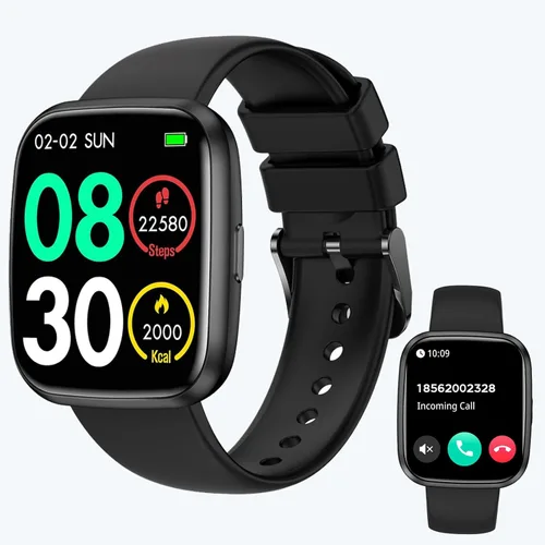 Relojes inteligentes para hombres/mujeres, llamada Bluetooth de 1.75 pulgadas, reloj inteligente de voz AI, monitor de frecuencia cardíaca 24/7,