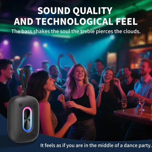 Miniatura 6 de Altavoz Bluetooth impermeable para ducha, duradero y portátil con sonido claro, ideal para ducha, piscina, playa y kayak, BT 5.3 - Negro