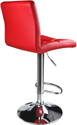 Miniatura 5 de Taburete para barra ajustable hidráulica Leader Accessories con respaldo cuadrado con líneas diagonales (2 unidades), Rojo
