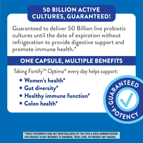 Miniatura 8 de Nature's Way Probiótico Fortify Optima Advanced Care para mujeres, 50 mil millones de cultivos vivos, 8 cepas, apoya la salud digestiva e