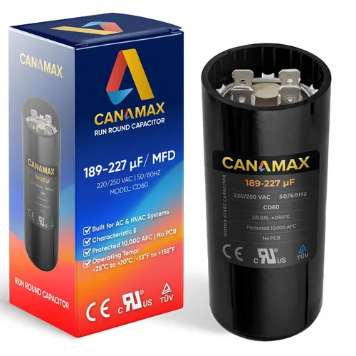 Miniatura 28 de 108-130 uf 108/130 MFD 110-125 VCA Voltios CD60 Condensador de arranque de motor redondo 50/60 Hz AC Eléctrico - Compatible con condensadores