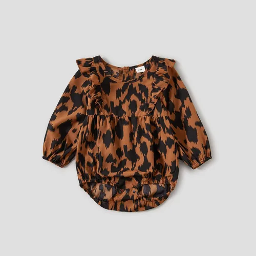 Miniatura 4 de Vestidos a juego para mamá y yo, vestido bohemio con volantes, estampado floral, manga larga, casual, otoño, invierno, mamá, hija, trajes a juego