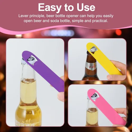 Miniatura 4 de WEGAZ - Paquete de 5 abrebotellas de cerveza de 7 pulgadas de colores grandes, acero inoxidable Color-5