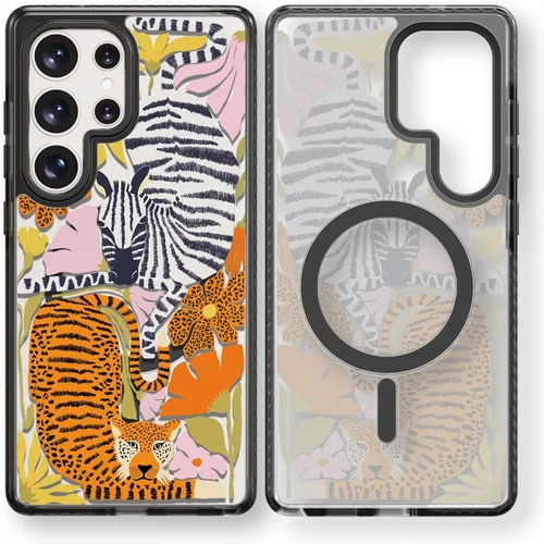 Miniatura 116 de Rosarnnah Funda compatible con Samsung Galaxy S24 Ultra, bonita estética, a la moda, divertida funda con estampado de gatito y gato, duradera a