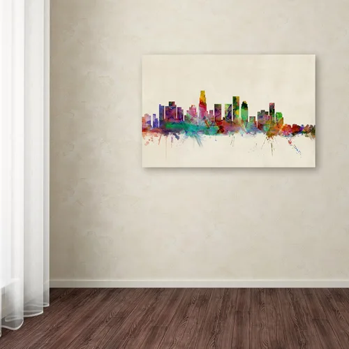 Miniatura 3 de Trademark Fine Art Lienzo decorativo para pared de Los Ángeles, California por Michael Tompsett, 22 x 32 pulgadas