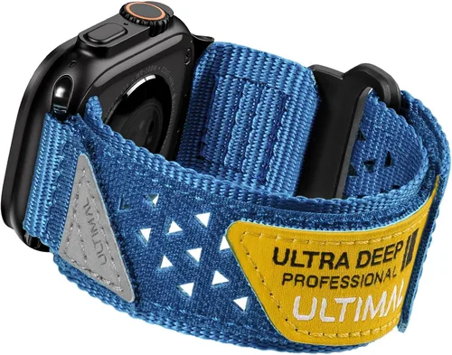Miniatura 20 de ULTIMAL Compatible con Apple Watch Series 3/2/1 11/10/9/8/7/6/5/4/SE/SE2/SE3, Correa de nailón con bandera de estrellas y rayas tejida para hombres