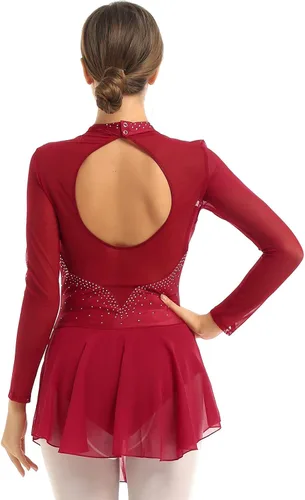 Miniatura 4 de QinCiao - Traje de ballet para mujer con pedrería brillante