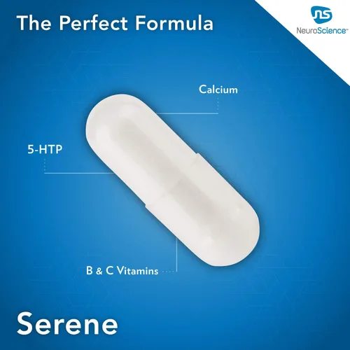 Miniatura 2 de NeuroScience Serene - Soporte para el sueño y el estado de ánimo con 5-HTP, folato activo + B6 (60 cápsulas)