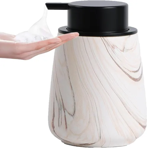 Miniatura 30 de Dispensador de jabón de manos de espuma de 12 onzas, dispensador de jabón espumoso negro para baño con bomba fácil de presionar, dispensador