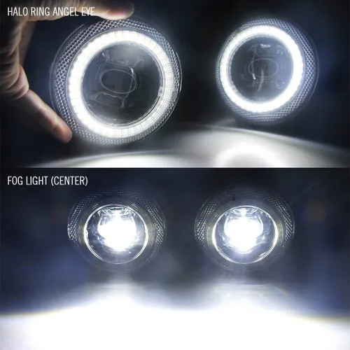 Miniatura 2 de Faro Antiniebla LED con Lente de Reemplazo de Ojo de Ángel con Anillo de Halo para Ford 13-16 Fusion, 11-15 Explorer, 08-14 Focus, 15-17 Mustang