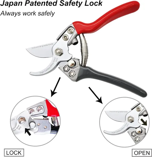 Miniatura 5 de TONMA Tijeras de Podar [Fabricadas en Japón] Tijeras Profesionales Premium de 7.5 Pulgadas para Jardín y Plantas con Mango Ergonómico, Tijeras
