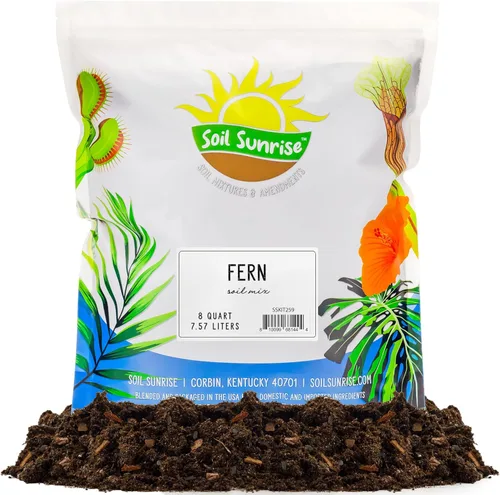 Soil Sunrise Mezcla de tierra para macetas de plantas de helecho (8 cuartos de galón) Mezcla mezclada a mano personalizada para jardinería en
