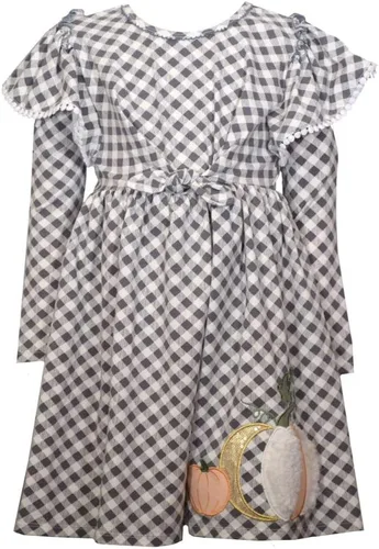 Bonnie Jean Vestido de Acción de Gracias, vestido de calabaza a cuadros para bebés, niños pequeños y niñas pequeñas