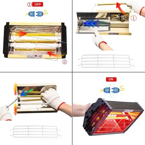 Miniatura 6 de DATOUBOSS Bombilla de calentador de 1000 W para lámpara de curado de pintura infrarroja Tubo de repuesto de bombilla de calentador de onda corta