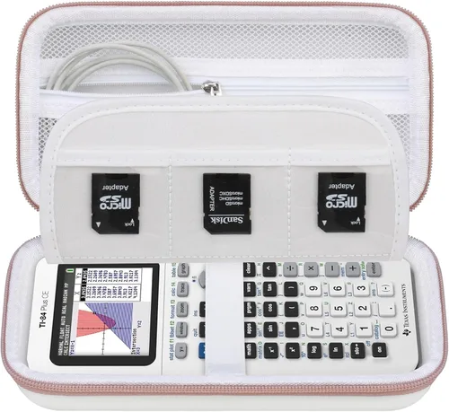 Miniatura 11 de Elonbo Funda de transporte para calculadora gráfica Texas Instruments TI-84 Evo/TI-84 Plus CE Evo, bolsillo de malla adicional para cargador de Azul