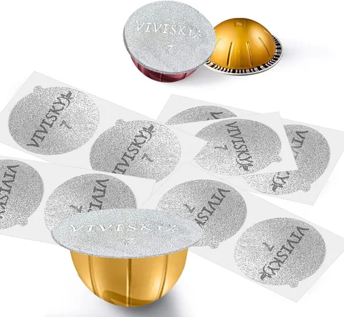 Miniatura 2 de VIVI SKY 120 tapas de papel de aluminio para cápsulas Nespresso reutilizables Vertuoline, cápsulas de café, sellos, cubiertas adhesivas compatibles