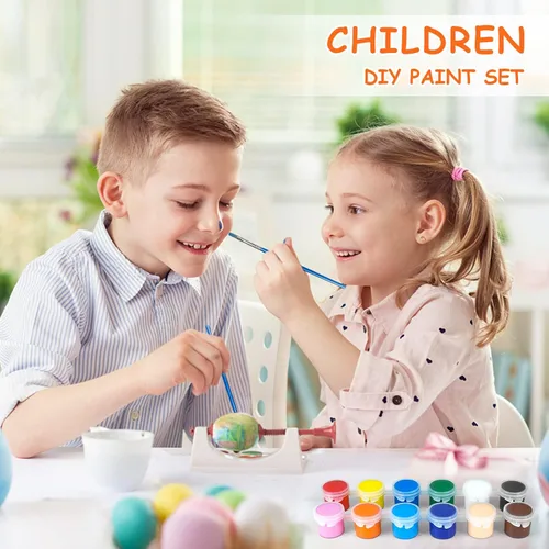Miniatura 4 de Paquete de 10 juegos de pintura acrílica mini, 12 colores de pinturas acrílicas en tiras para niños y adultos, kit de pintura para niños de 140
