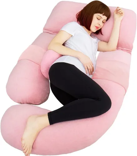 Almohada de cuerpo completo de 60 pulgadas, almohada de lactancia, maternidad y embarazo, almohadas extragrandes en forma de U con lado desmontable,