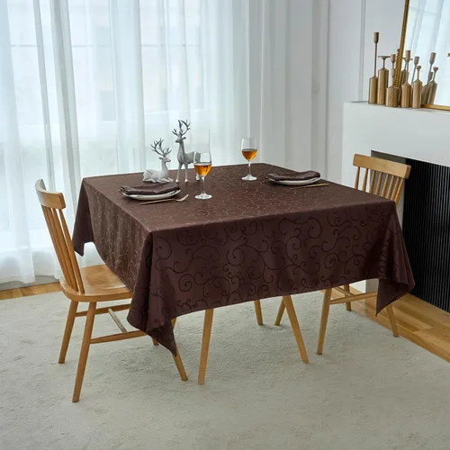 Miniatura 22 de Marina Decoration Mantel jacquard impermeable grueso elegante con ramas de damasco sólido de alta calidad, decorativo para el hogar, cocina, Crema