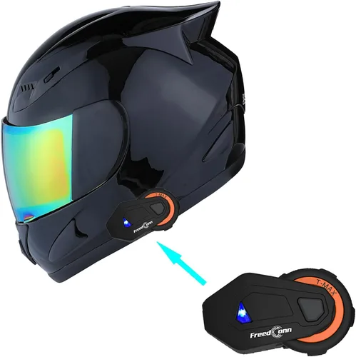 Miniatura 30 de 1Storm - Casco de cabeza completa para motocicleta, diseño de calavera mecánica HJDJ11