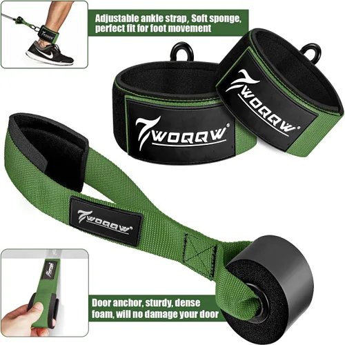 Miniatura 7 de WOQQW Bandas de resistencia pesada para entrenamiento, bandas de ejercicio de 350 libras/450 libras con asas, juego de bandas de entrenamiento
