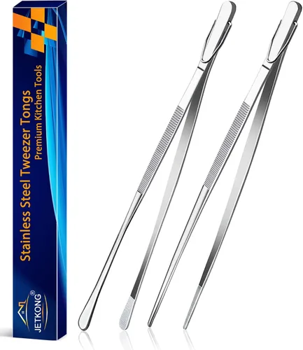Miniatura 22 de Jetkong 2 pinzas de cocina de 40.6 cm, extra grandes, de acero inoxidable, para alimentos, pinzas de cocina gigantes (color dorado)