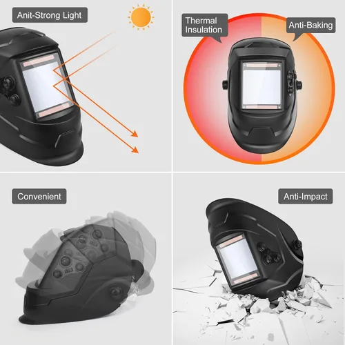 Miniatura 6 de Casco de soldadura con oscurecimiento automático, máscara de soldador de 3.94 x 3.66 pulgadas, vista grande, color real, alimentado por energía