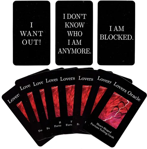 Miniatura 2 de Han Yu Bowen Love Oracle & Tarot Cards - Baraja de 80 cartas de llama gemela con mensajes Negro