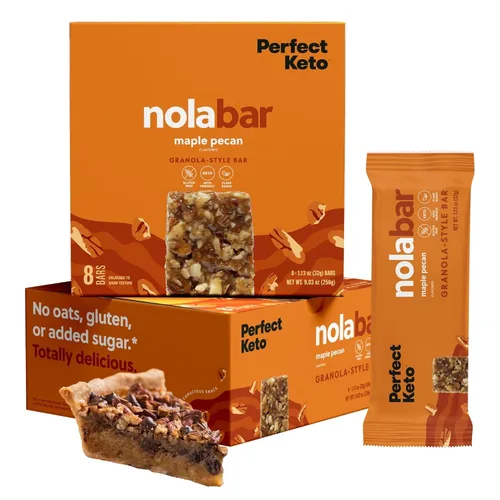 Miniatura 12 de Perfect Keto Barras Nola, sin gluten, barras de granola keto, bocadillos bajos en carbohidratos o barra de desayuno sin azúcar añadido, alimentos