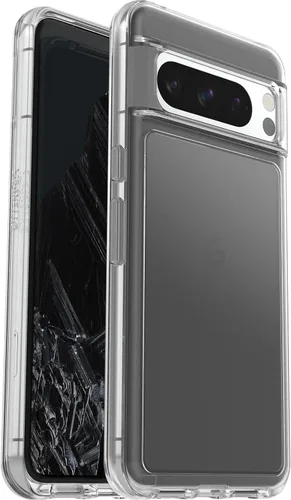 Miniatura 6 de OtterBox Funda para Google Pixel 8 Pro Symmetry Series, color negro, ultra suave, compatible con carga inalámbrica, bordes elevados para proteger