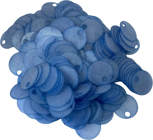 Miniatura 19 de Paillettes de lentejuelas redondas planas de 0.787 in, 285 piezas de 0.78 pulgadas, agujero de 0.78 pulgadas, surtido de lentejuelas acrílicas, 1,76
