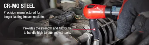Miniatura 10 de Sunex Tools 1831, juego de llaves de impacto magnético profundo de 1/4 pulgada, 14 piezas, métrico, 4 mm - 15 mm, acero de aleación Cr-Mo, estuche
