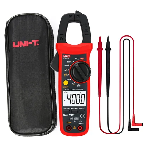 Miniatura 15 de UNI-T Abrazadera digital UT201+, corriente CA True RMS HVAC Volt Amp Ohm medidor abrazadera en multímetro, rango automático 4,000 cuentas NCV AC DC