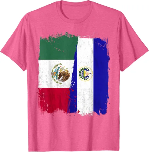 Miniatura 37 de Camiseta con la bandera mexicana de El Salvador con la mitad de la bandera mexicana de El Salvador